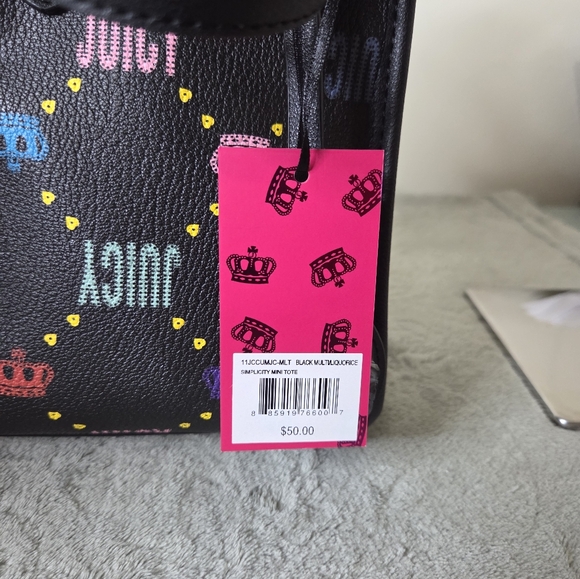 Juicy By Juicy Couture Simplicity Mini Crossbody Shoulder Bag Purse Black - Picture 16 of 16